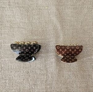 Hair Clips With Louis Vuitton Monogram Black and Brown